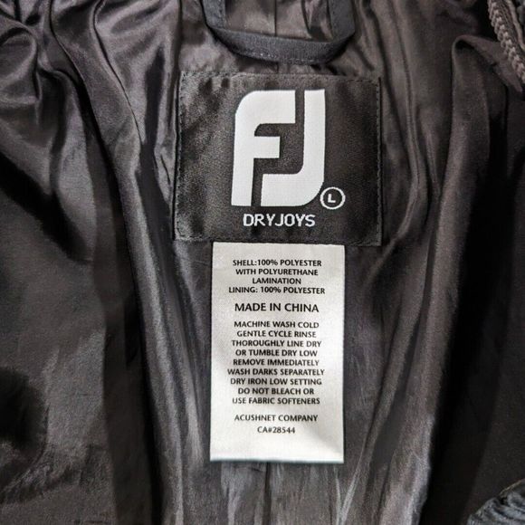 Dryjoys by Footjoy Waterproof Golf Rain Pants Black w/ Ankle Zip & Snap Men's‎ L - Picture 5 of 6